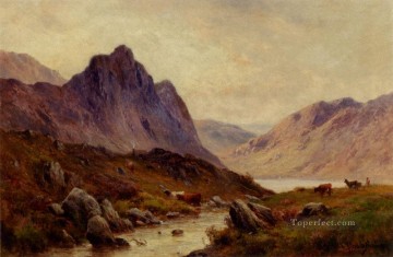 山 Painting - ファルコン クレイグ ダーウェントウォーターの風景 アルフレッド デ ブリアンスキー シニア山